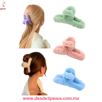 Bolsa con 12 Pinzas de Curva forrada de Peluche en colores 6 x 12 cm QHP-T-504