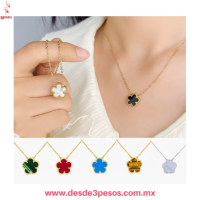 Cadena dorada y Dije Trebol en colores, puede cambiar la presentacion 25 cm de largo 