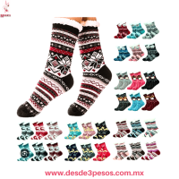 Calcetines Antideslizantes Térmicos - adulto unitalla varios diseños
