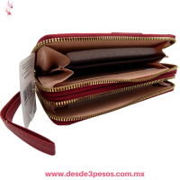 Cartera dos Diviciones con cierre en colores GRAVADOS 20 x 11 cm WS50