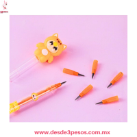 Lápices Apilables Kawaii con Figuras de Animales y Minas Incluidas - 18 cm, X-85-33