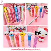 Lip Gloss con Glitter FAVOR BEAUTY y detalle con figura de goma 13 x 1 cm. Caja con 24 pza. precio por 1 pza. LG3206 