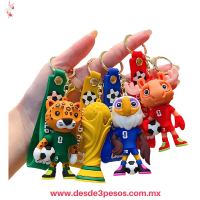 Llavero de Mascotas Mundialistas Futbol 2026 10 x 6 cm UQJ030-183 