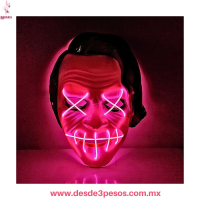 Máscara del GUASON / Joker - Luz Neón para Halloween y Fiestas | 20x17 cm ocupa 2 pilas AA no incluidas WSJ-5576