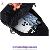 Mochila Cruzada Vinil Suave de 3 Diviciones con cierre en varios colores 30 x20cm