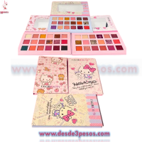 Paleta de Sombras FAVOR BEAUTY HELLO KITTY 18 Tonos Matte y glitter 4 presentaciones 21 x 16.5 cm. 