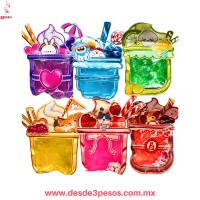 Sobre de Slime Frutal Cristal en colores con glitter 18 x 14 cm. 