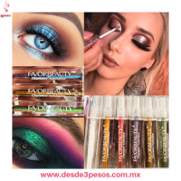 Sombra FAVOR BEAUTY liquida de ojos metálica brillante alto pigmento 11 X 3 cm caja con 24 pza. precio por 1 pza. EB7152 