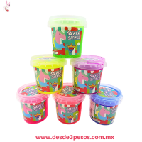Super Slime Ice en Colores con Glitter 7.5 x 7 cm caja con 12 pza. precio por 1 pza. H-1824