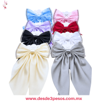Blister Moño Coquette en tonos lisos con predreria a los Costados 30 x 16 cm. 26A-65