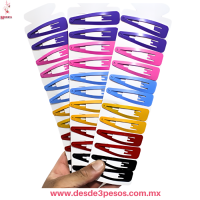 Blister con 6 pares de Cucas de Metal en colores Pastel 7 x 1.5 cm.