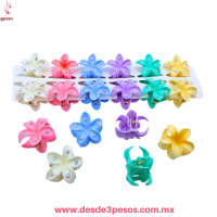 Blister de 12 Pares de Mini Pinza Flor en colores matte con destellos de Pedreira 4 cm. 25L-12