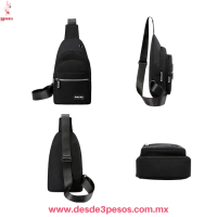 Bolsa Cruzada para Hombre Tipo Lona 3 diviciones con cierre en colores 30 x 21 cm 