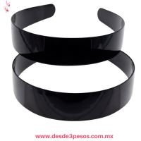 Bolsa con 12 Diademas de plastico negra 4 cm ancho F-5