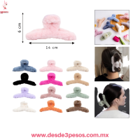 Bolsa con 12 Pinzas de Curva forrada de Peluche en colores 6 x 12 cm QHP-T-504