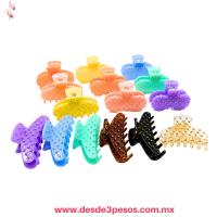 Bolsa con 12 Pinzas en Oso y Garra en colores con imitacion perlas doradas 10 x 6 cm. P26-11