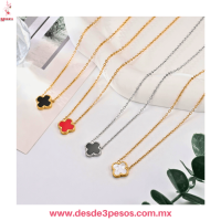 Cadena dorada y Dije Trebol en colores, puede cambiar la presentacion 25 cm de largo 