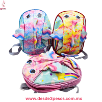 Mochila Figura de Pescado Colorido y Glitter 26 x 18 cm. ZHF-81