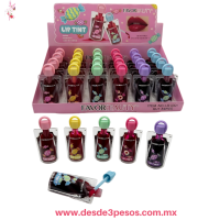 Tintas de labios FAVOR BEAUTY en forma de botella caja con 24 pza. precio por 1pza LG3801