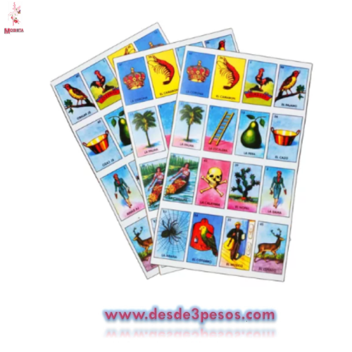 Loteria Grande 4 tableros 30 cartas, 21 X 14 cms.