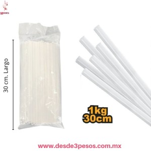 Bolsa con 1 KILO de Barritas de Silicon 25cm de largo