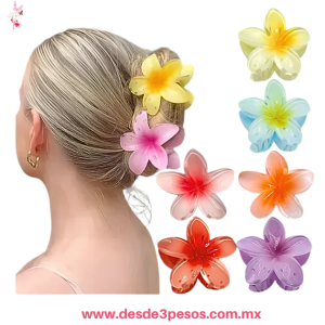 Bolsa con 12 Pinza en forma de Flor de plastico en colores 8 x 8cm ZY-203