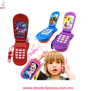 Celular Musical para Infantil Con Pila Incluida y Cuerda Para Colgar 14cm. AA-1147