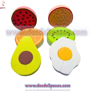 Esponja Para Maquillaje FAVOR BEAUTY Frutal 4 modelos tipo quesitos 8 cm. Y 6 cm. 