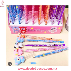 Lápices Apilables Kawaii con Figuras de Animales y Minas Incluidas - 18 cm, X-85-33