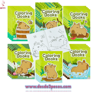 Libro Para Colorear 16 Páginas para Colorear 26.5 x 20 cm. CAPIBARAS