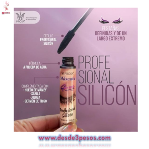Mascara de Pestañas PROSA 4 en uno Profesional Silicon contra Agua 13g. tapa gris obscuro 