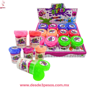 Slime color Duo con glitter caja con 12 pza. precio por 1 pza. H-1823