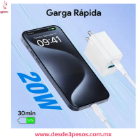  Cargador Rapido 20W, Doble Puerto (USB-C y USB-A), Compacto y Potente GAR161 Marca 1HORA