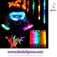  luz LED Pop Juguete Sensorial Tubo Tipo Gusano estirable para formar figuras 20 x 4cm. Estira hasta 75cm.