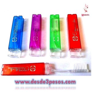 Caja con 24 Cepillo de Dientes para Bolsillo 15 cm en Colores