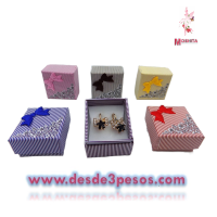 Paquete con 24 Cajas de Regalo Para Anillo en colores 5 x 4.5cm.