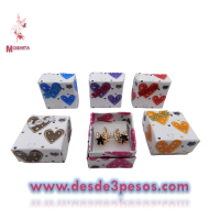 Paquete con 24 Cajas de Regalo Para Anillo en colores 5 x 4.5cm.