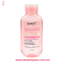 AGUA MICELAR SANIYE con aroma a rosas para limpiar desmaquillar y tonificar la piel 140 ML. R2019 14 X 7.5 cm. 