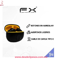 Auriculares InalÃ¡mbricos FXÂ® ElectrÃ³nica Siglo DiseÃ±o Ligero, Control TÃ¡ctil, Carga Tipo C 6 x 5 cm. 