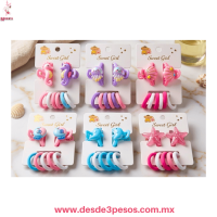 Blister con Par de Pinza con Figuras de Mar y 6 Mini Donas 4 x 2.5 cm. 5L-21