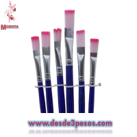 BlÃƒÆ’Ã‚Â­ster de 6 Brochas para acuarelas  17., 18 y 20 cm.