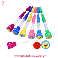 Bolígrafo 4 En 1 Pluma Con Sello Luz Burbujas Kawaii Caja con 24 pza. precio por 1 pza. YON-8 16 cm alto 