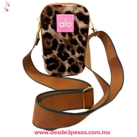 Bolsa Animal Print Crossbody ,2 Diviciones con Correa Ancha 19 x 12 cm 3 tonos H-1041