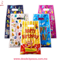 Bolsa con 10 Bolsitas impresas de Figuras para Dulces 26 X 18 cm. YSL-L358