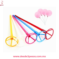 Bolsa con 10 pzas de base porta globo grueso, 43cm en varios colores