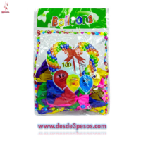 Bolsa con 100 pza. de Globos en colores nacarados #8