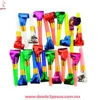 Bolsa con 12 Espanta Suegras Colores Metalicos 7.5 cm. De largo 