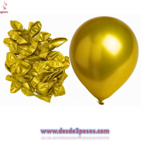 Bolsa con 50 globos en color DORADO # 8