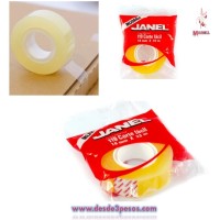 Bolsa con 50 piezas de Cinta Adhesiva Transparente Marca Janel 12mm X 10 m