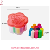 Bolsa con 6 Botes de Plastilina 12 Barritas de diferentes colores 3cm de alto.